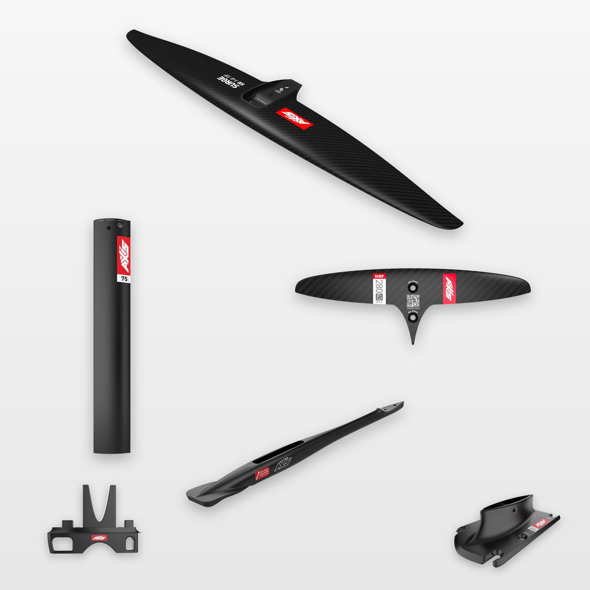 AXIS Surf Foil Package Surge 830, SURF SKINNY 280/43: every part in the package