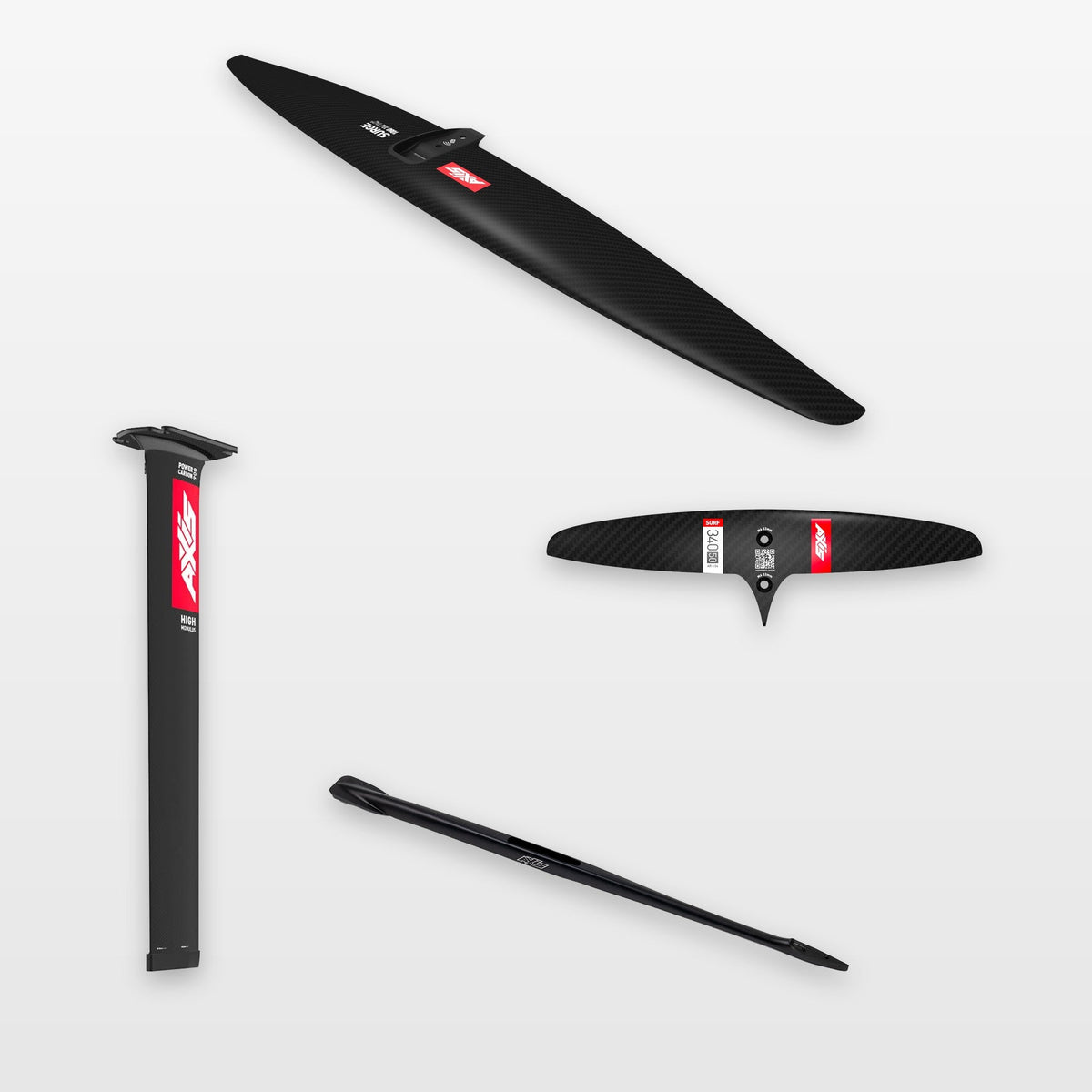 AXIS Wind Foil Package Surge 1080, SURF SKINNY 340/50 / Power Carbon High Modulus 90cm: every part in the package