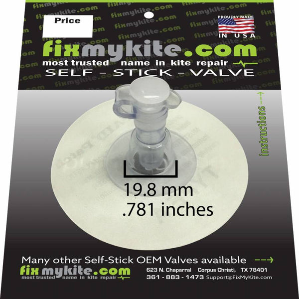 FixMyKite 7mm Inflate Self Stick Valve, One Way, Repair, - Live2Kite