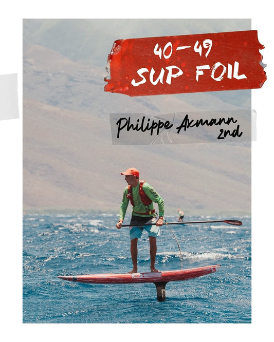 Philippe Axmann second in the 40-49 SUP foil, Koa Kai Triple Crown 2025