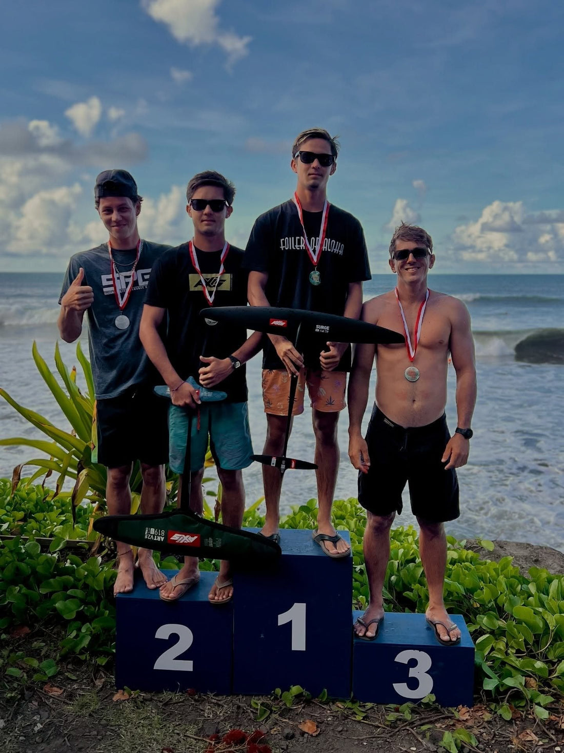 Haumani twins first and second at the opening surf foil contest of the 2026 Tahitian championship