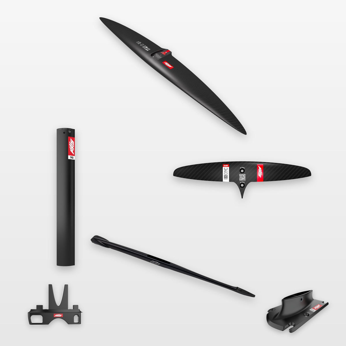 AXIS Wind Foil Package ART V2 1099, SURF SKINNY 340/50 / 19mm aluminium 90cm: every part in the package