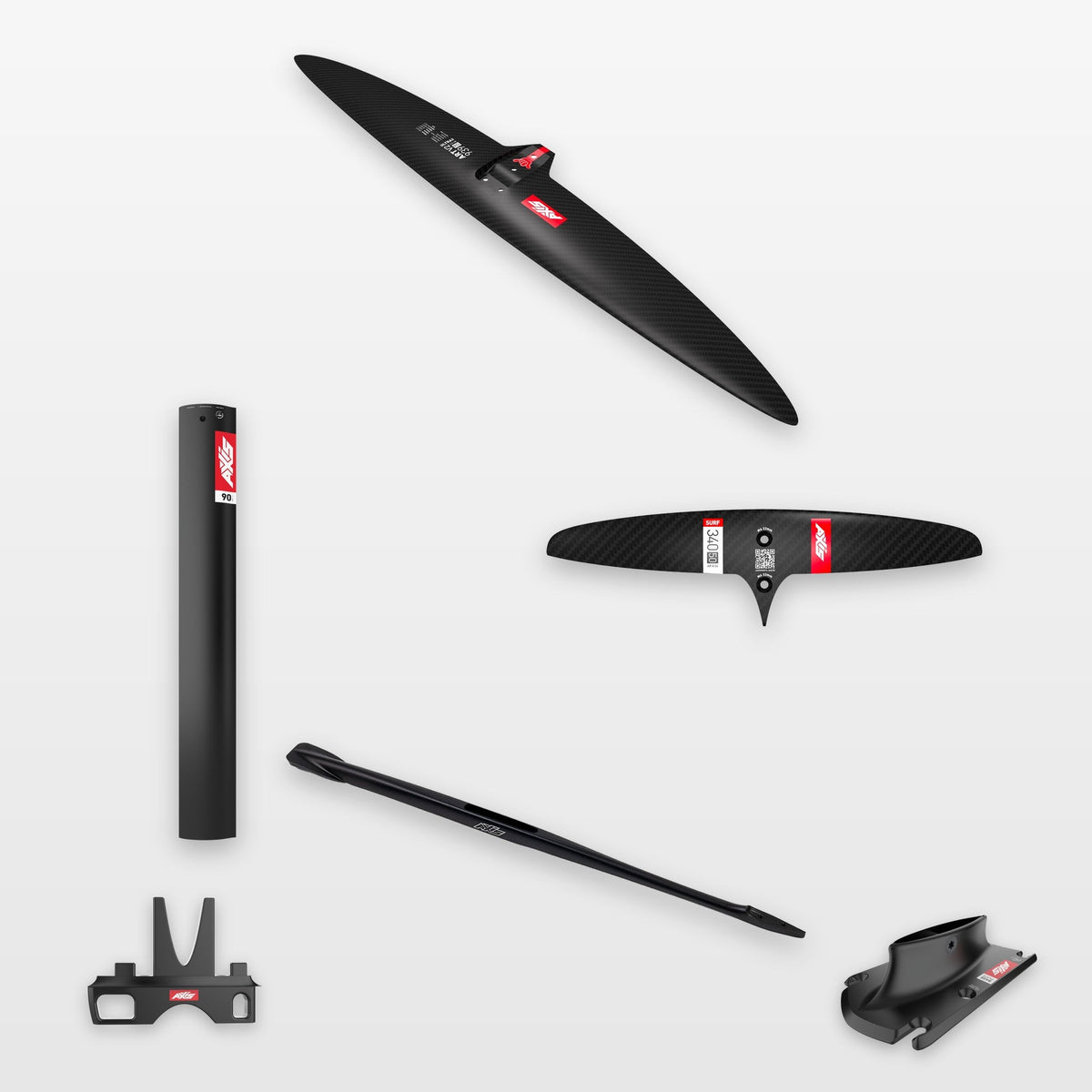 AXIS Wind Foil Package ART V2 939, SURF SKINNY 340/50 / 19mm aluminium 90cm: every part in the package