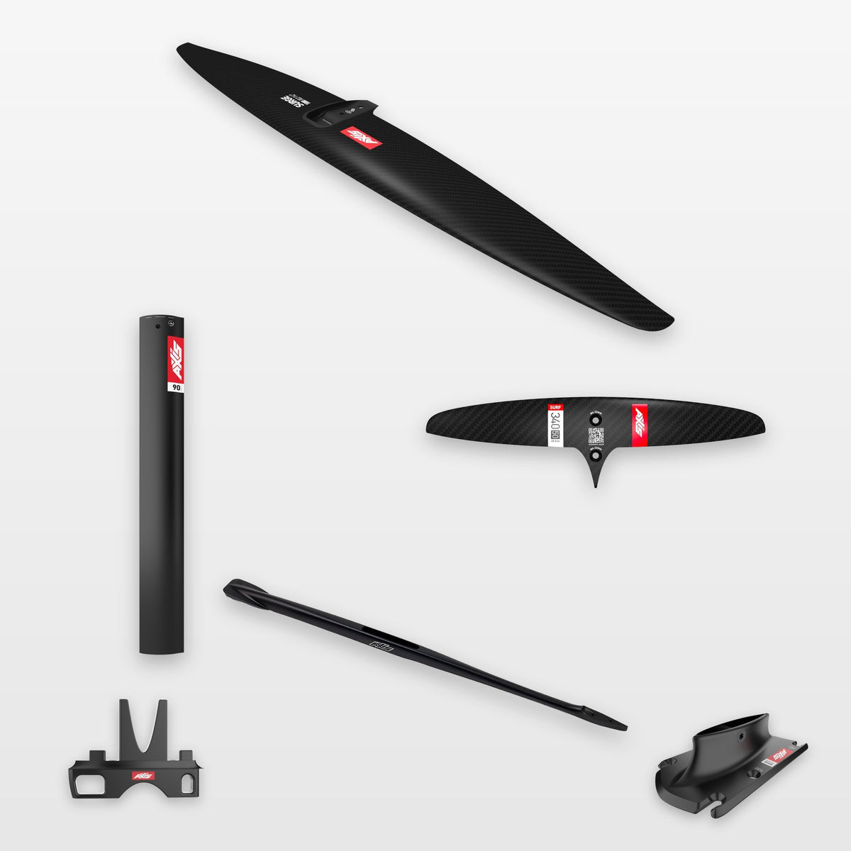 AXIS Wind Foil Package Surge 1080, SURF SKINNY 340/50 / 19mm aluminium 90cm: every part in the package