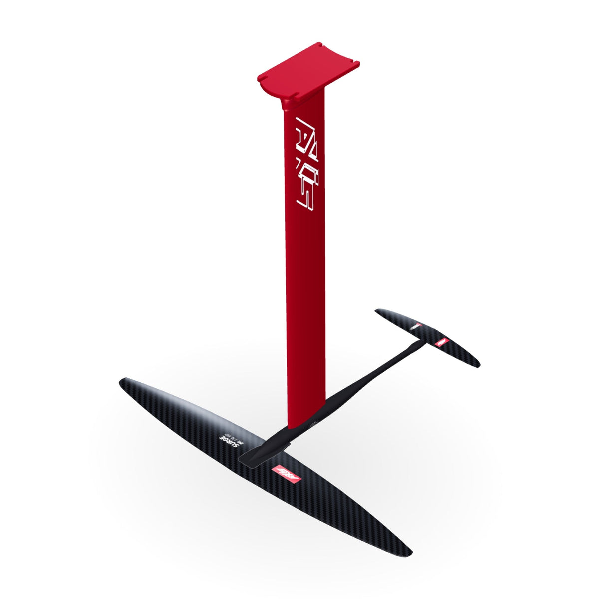 AXIS Kite Foil Package 890, SURF SKINNY 320/48 / 19mm aluminium / 90cm: 3D render of the assembled foil, from above