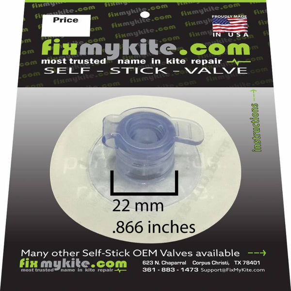 FixMyKite 11mm Deflate Dump Self Stick Valve, Repair, - Live2Kite
