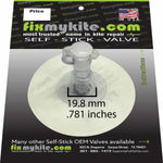 FixMyKite 7mm Inflate Self Stick Valve, One Way, Repair, - Live2Kite