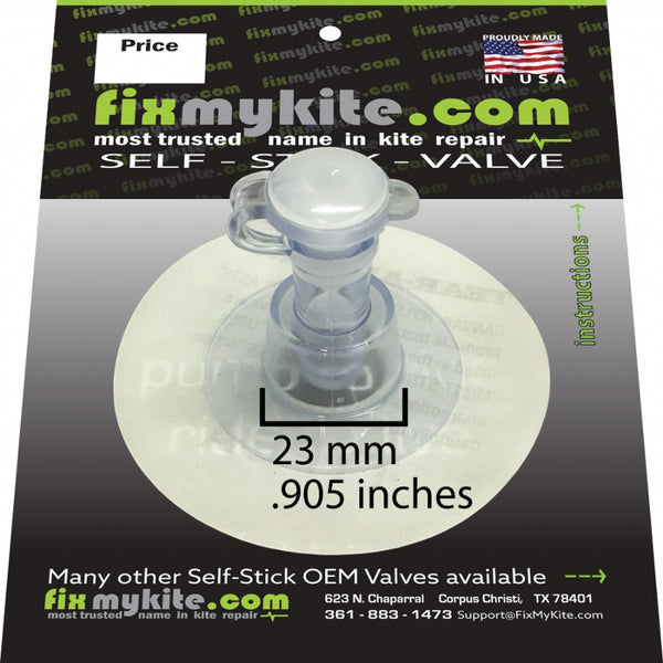 FixMyKite 9mm Inflate Self Stick Mega Valve, One Way, Repair, - Live2Kite