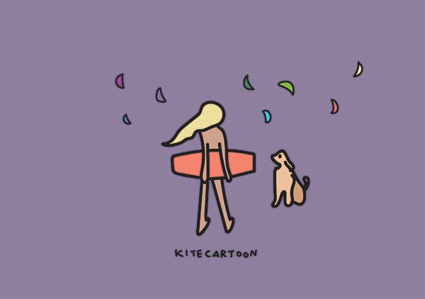 KiteCartoon Postcard, Postcard, - Live2Kite